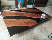 Black River Epoxy Dining Table Top, Made To Order, Acacia Wood Table, Resin Tops