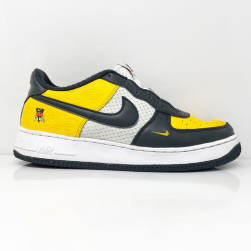 Nike Boys Air Force 1 LV8 DQ7779-700 Yellow Casual Shoes Sneakers Size 7Y - Picture 1 of 12
