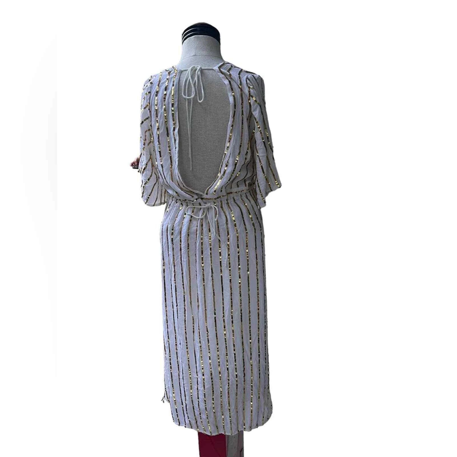 OFF WHITE Abito Revolve Sundress Carolina in bianco e oro taglia unica