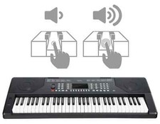 Tastiera Pianoforte Musicale 61 Tasti Tocca Risposta 300 Ritmi USB MIDI Nero