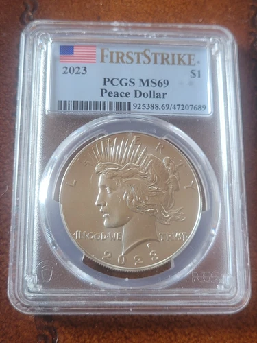 2023 PCGS MS69 First Strike Peace Dollar Silver Graded