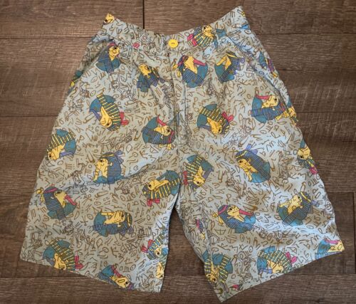 Pantalones Cortos Chismes Vintage Niñas Circa 1990 Motivo Egipcio Talla Pequeña Hechos En Finlandia - Imagen 1 de 4