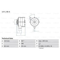 Bosch Generator Lichtmaschine 90A 14V FüR VW LT 40-55 I Pritsche/Fahrgestell