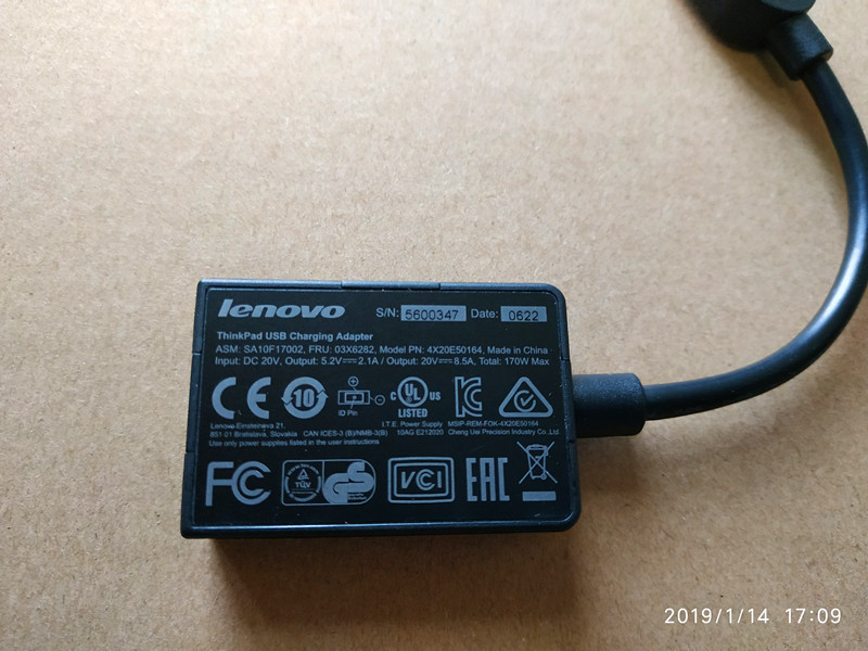 NEW for Lenovo ThinkPad USB Charging Adapter 03X6282 | eBay