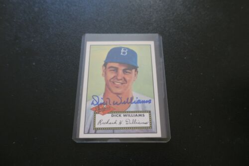 Dick William Autograph  1952 Topps Reprint Card Brookyln Dadgers Outfielder HOF  - Picture 1 of 3