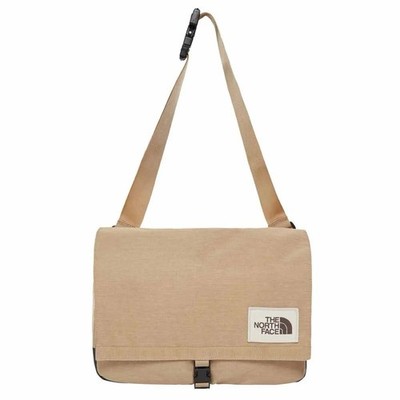 The North Face Berkeley Satchel Black Messenger Crossbody Bag Strap Tan NWOT