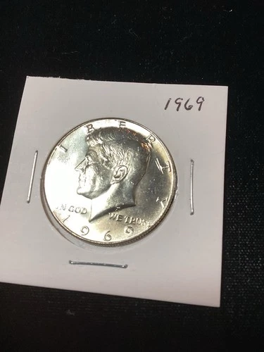 1969-D Silver 40% Kennedy Half BU For Collection Or Birth Year Gift In Photos!
