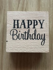 Hampton Art Rubber Stamp Happy Birthday Rubber Stamp 2" Square NEW