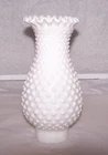 Vintage Replacement Lamp Shade, Hobnail Milk Glass, Ruffled Edges - 7.5" tall