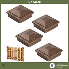 Stylish Waterproof Wooden Fence Post Caps Weatherproof Deck Toppers 3.6in 4Pk