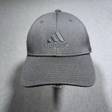 Adidas Hat S/M Black On Black Baseball Cap Logo A-Flex Stretch Sports