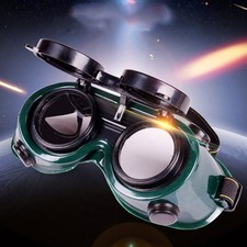 Flip-Up Welding Goggles Safety Protective Glasses with Dark Lens & Ventilation
