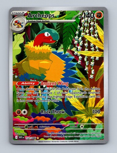 Archeops 132/086 Illustration Rare White Flare Pokemon Holo Near Mint