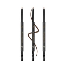 Waterproof Eyebrow Pencil 3Pcs Dark Brown Premium Brow Pencil Set with Spoolie