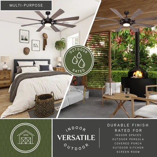 Vaxcel Lighting F0092 Burlington 68" 8 Blade Indoor / Outdoor LED - Bronze - Picture 12 of 12