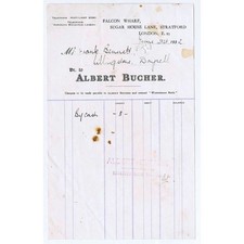 1932 Billhead Albert Bucher Falcon Wharf Stratford London