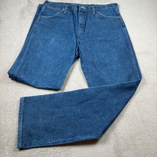 Wrangler 13MWZ Cowboy Cut Jeans Mens 36x32 Blue Indigo Straight Leg Vtg USA
