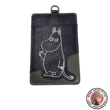 New Moomin Genuine Leather Pass Case Navy