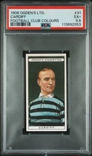 1906 OGDEN'S LTD. FB CLUB COLOURS #31 CARDIFF PSA 5.5