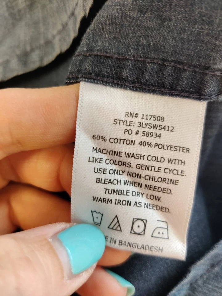 CAMISA VAQUERA LEVI'S PEQUEÑA AZUL MANGA CORTA INFORMAL WESTERN POPPER CIERRE PARA HOMBRE Foto 4 de 4