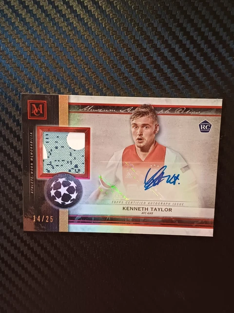 Kenneth Taylor Player Worn Patch Auto Numbered 14/25 AFC Ajax Topps Museum