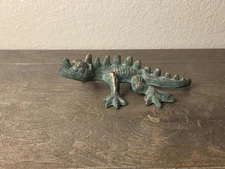Vintage Bronze Brass Horned Lizard Horny Toad Horntoad Dragon  w/ Patina