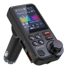 1.8'' Display Bluetooth FM Transmitter for Car - Noise Cancelling & Fast Charge