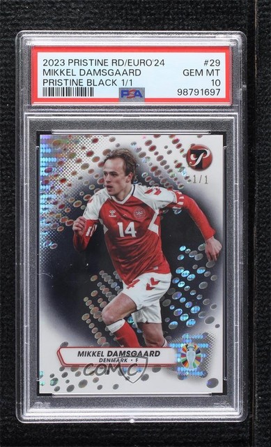 2023 Pristine Road to UEFA Euro 2024 Black Pulsar 1/1 Mikkel Damsgaard PSA 10