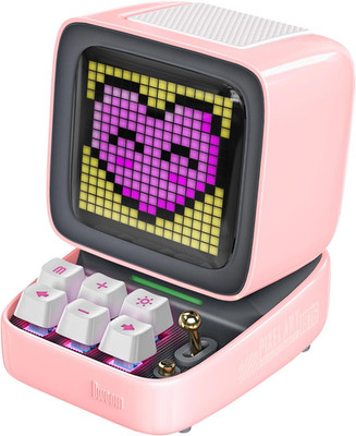 Ditoo Pink Retro Pixel Art Bluetooth Speaker with LED Screen App Control