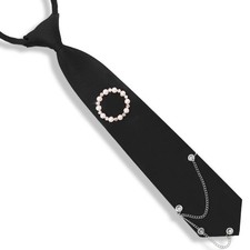 Rhinestone Pearl Ties For Women Girls Adjustable PreTied Necktie Party Prom