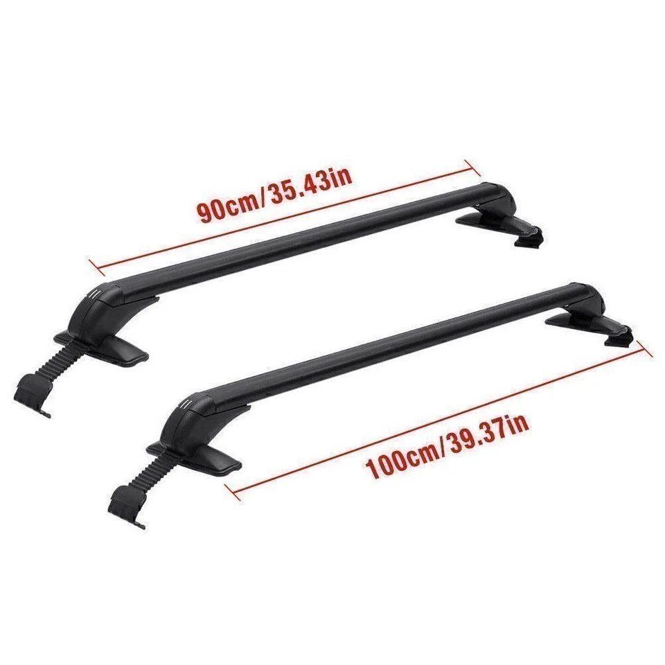 Portaequipajes universal de aluminio con barra transversal de techo para auto de 39" con Iccl Foto 3 de 4