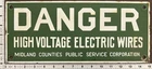Vintage Porcelain Industrial Signs - Midland Counties Public Service Corp Danger