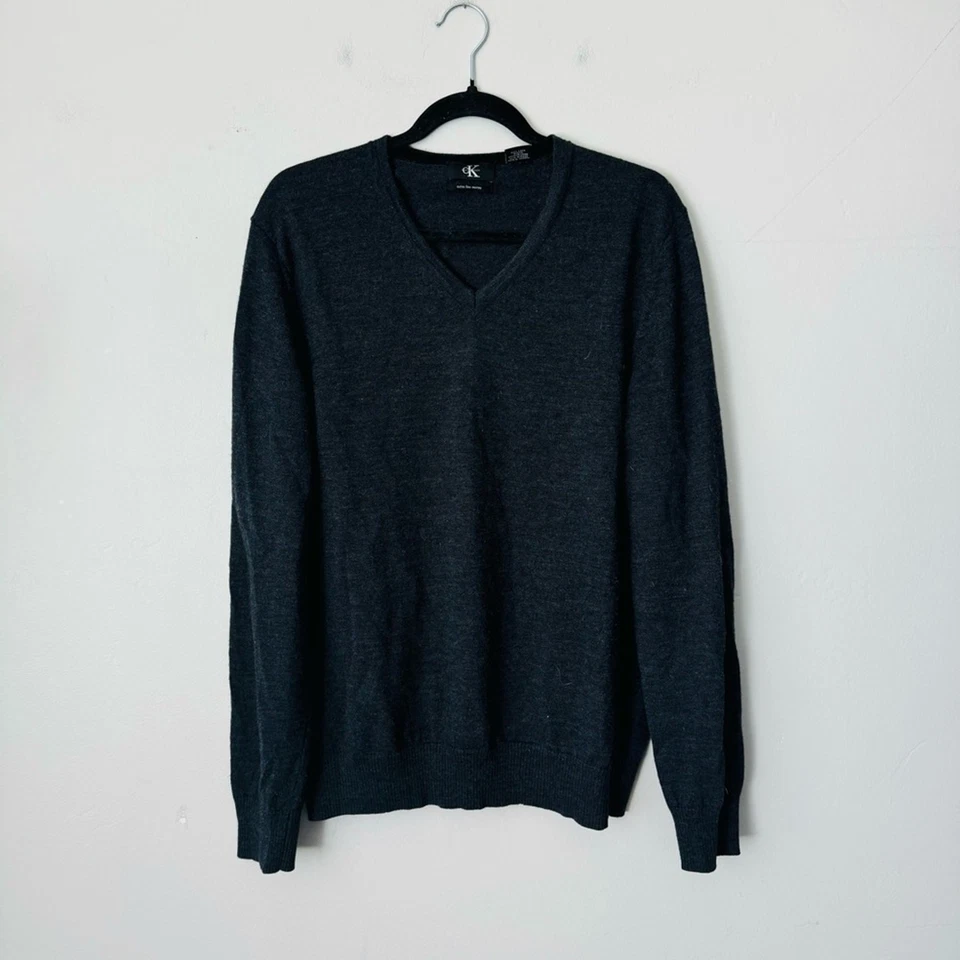 Calvin Klein v-образным вырезом шерсти свитер комплект из 4 фиолетовый зеленый синий серый мужской размер XL - Изображение 4 из 4