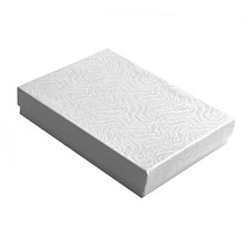 10 Pack Cotton Filled Elegant White Color Jewelry, Gift and Retail Boxes 5.25