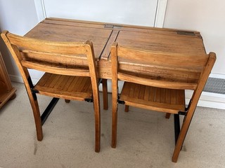 Vintage Double Desk and Chairs