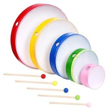 Nydotd 5 Pieces Hand Drum Set, Wooden Frame Drum Percussion Instruments with