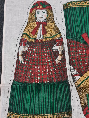 Toalla de té vintage Pat Albeck 'Annabel' muñeca cortada y cosida National Trust sin usar - Imagen 2 de 8