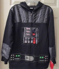 Star Wars Costume Hoodie Sweatshirt Full Zip Boys L NWT