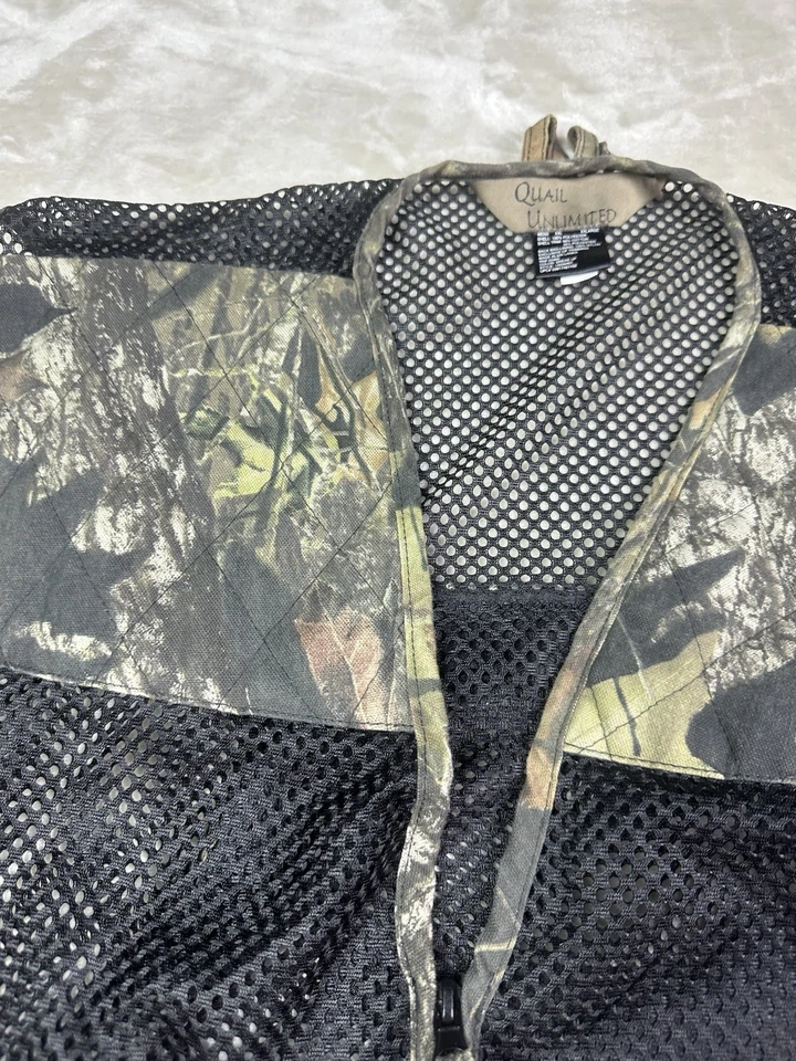 NWT Quail Unlimited Hunting Vest Mens 2XL Forest Camo Mesh Zip Up Lightweight - Image 2 of 4