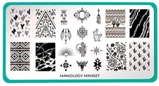 Maniology MXM027 Desert Rose Cactus Western Succulent Bandana Nail Stamp Plate