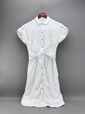 Maeve by Anthropologie Womens White Sleeveless Linen Shirt Dress Size 6 |  eBay
