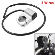 Motorcycle Handlebar 7/8" On Off Switch ATV Headlight Fog Spot Light Silver