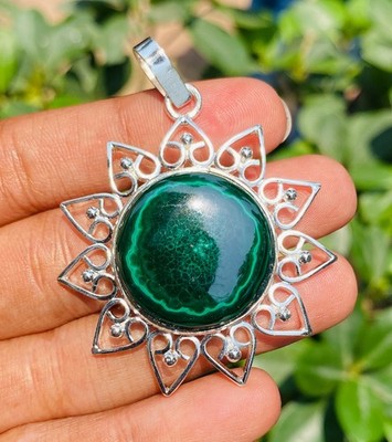 Top Qualität Verkaufe .925 Sterling Silber Malachit toller Anhänger 17 Gramm 11 B6
