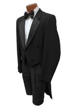 Christian Dior Men's Black Tuxedo Tailcoat Size 38L | 6-Button Satin Notch Lapel