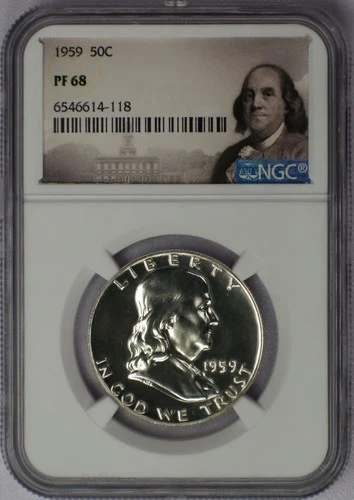 1959 50c Franklin Half Dollar - NGC PF 68
