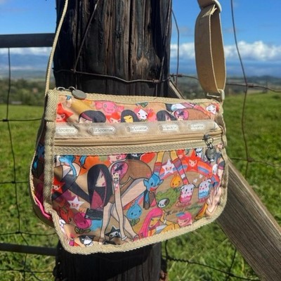 Lesportsac Tokidoki Playground Crossbody Purse flower Spring Tattoo Girls Toki