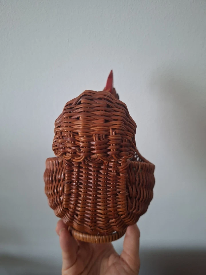 Vintage Deko Korb Hahn Handarbeit – Geflochtene Osterdeko Landhausstil 1970er - Bild 3 von 4