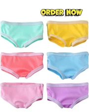 6 Pairs Baby Doll Underwear Diapers for 16-18 Inch Baby Dolls, Doll Clothes Suit
