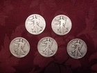 Walking Liberty Lot of 5 Five Half Dollar Silver Coins 1917 1918 1919 1920 1929