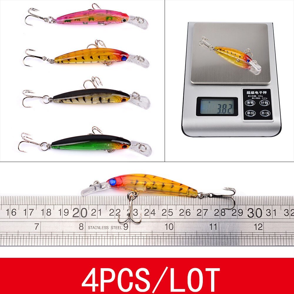 56PCS Minnow Fishing Lure Hard Artificial Mixed Swimbait Crankbait Trolling Pike - Image 8